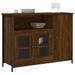 Buffet chêne marron 100x35x75 cm bois d'ingénierie - Photo n°3