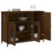 Buffet chêne marron 100x35x75 cm bois d'ingénierie - Photo n°4