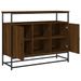 Buffet chêne marron 100x35x80 cm bois d'ingénierie - Photo n°5