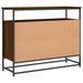 Buffet chêne marron 100x35x80 cm bois d'ingénierie - Photo n°8