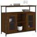 Buffet chêne marron 100x35x80 cm bois d'ingénierie - Photo n°3