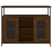 Buffet chêne marron 100x35x80 cm bois d'ingénierie - Photo n°6