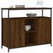 Buffet chêne marron 100x35x80 cm bois d'ingénierie - Photo n°3