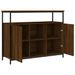 Buffet chêne marron 100x35x80 cm bois d'ingénierie - Photo n°5