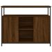 Buffet chêne marron 100x35x80 cm bois d'ingénierie - Photo n°6