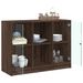 Buffet chêne marron 102x37x75,5 cm bois d'ingénierie - Photo n°4