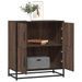 Buffet chêne marron 68x35x76 cm bois d'ingénierie - Photo n°1