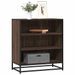 Buffet chêne marron 68x35x76 cm bois d'ingénierie et métal - Photo n°1