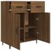 Buffet Chêne marron 69,5x34x90 cm Bois d'ingénierie - Photo n°7