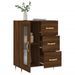 Buffet chêne marron 69,5x34x90 cm bois d'ingénierie - Photo n°4