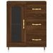 Buffet chêne marron 69,5x34x90 cm bois d'ingénierie - Photo n°5