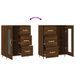 Buffet chêne marron 69,5x34x90 cm bois d'ingénierie - Photo n°9