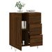 Buffet chêne marron 69,5x34x90 cm bois d'ingénierie - Photo n°4