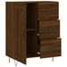 Buffet chêne marron 69,5x34x90 cm bois d'ingénierie - Photo n°6