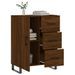 Buffet chêne marron 69,5x34x90 cm bois d'ingénierie - Photo n°4