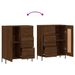 Buffet chêne marron 69,5x34x90 cm bois d'ingénierie - Photo n°9