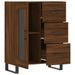 Buffet chêne marron 69,5x34x90 cm bois d'ingénierie - Photo n°6