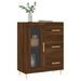 Buffet chêne marron 69,5x34x90 cm bois d'ingénierie - Photo n°3