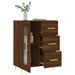 Buffet chêne marron 69,5x34x90 cm bois d'ingénierie - Photo n°4