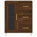 Buffet chêne marron 69,5x34x90 cm bois d'ingénierie - Photo n°5