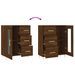 Buffet chêne marron 69,5x34x90 cm bois d'ingénierie - Photo n°8