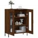 Buffet chêne marron 69,5x34x90 cm bois d'ingénierie - Photo n°4