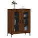 Buffet chêne marron 69,5x34x90 cm bois d'ingénierie - Photo n°3