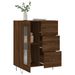 Buffet chêne marron 69,5x34x90 cm bois d'ingénierie - Photo n°4