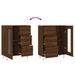 Buffet chêne marron 69,5x34x90 cm bois d'ingénierie - Photo n°9