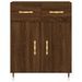 Buffet chêne marron 69,5x34x90 cm bois d'ingénierie - Photo n°6