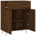 Buffet chêne marron 69,5x34x90 cm bois d'ingénierie - Photo n°5