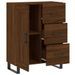 Buffet chêne marron 69,5x34x90 cm bois d'ingénierie - Photo n°6