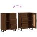 Buffet chêne marron 69,5x34x90 cm bois d'ingénierie - Photo n°9