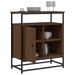 Buffet chêne marron 69x35x80 cm bois d'ingénierie - Photo n°4