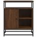 Buffet chêne marron 69x35x80 cm bois d'ingénierie - Photo n°6