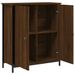 Buffet chêne marron 70x30x80 cm bois d'ingénierie - Photo n°5