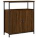 Buffet chêne marron 70x30x80 cm bois d'ingénierie - Photo n°1