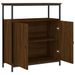 Buffet chêne marron 70x30x80 cm bois d'ingénierie - Photo n°5