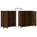 Buffet chêne marron 70x30x80 cm bois d'ingénierie - Photo n°9