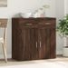 Buffet chêne marron 79x38x80 cm bois d'ingénierie - Photo n°3