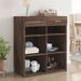 Buffet chêne marron 80x42,5x93 cm bois d'ingénierie - Photo n°1