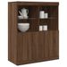 Buffet chêne marron 81x37x100 cm bois d'ingénierie - Photo n°1