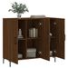 Buffet chêne marron 90x34x80 cm bois d'ingénierie - Photo n°4