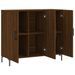 Buffet chêne marron 90x34x80 cm bois d'ingénierie - Photo n°5