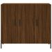 Buffet chêne marron 90x34x80 cm bois d'ingénierie - Photo n°6