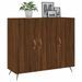 Buffet chêne marron 90x34x80 cm bois d'ingénierie - Photo n°3