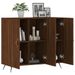 Buffet chêne marron 90x34x80 cm bois d'ingénierie - Photo n°4