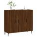 Buffet chêne marron 90x34x80 cm bois d'ingénierie - Photo n°3