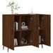 Buffet chêne marron 90x34x80 cm bois d'ingénierie - Photo n°4