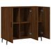 Buffet chêne marron 90x34x80 cm bois d'ingénierie - Photo n°5